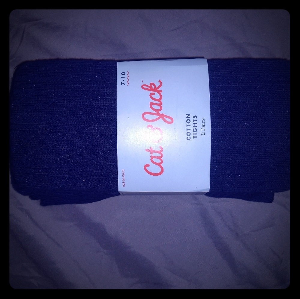 Cat & Jack kid's navy cotton tights